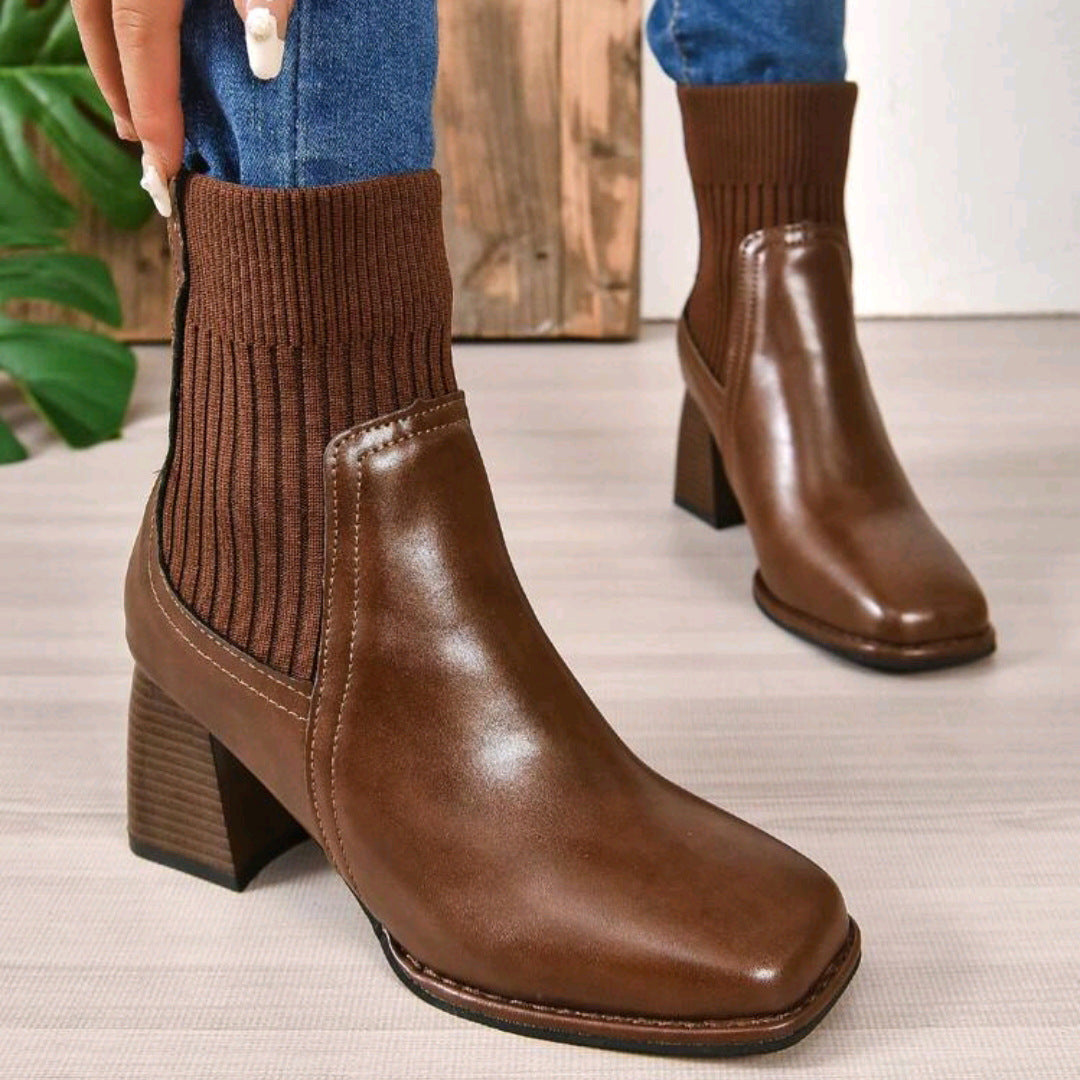 Inge | Schlupf-Stiefelette mit Strickschaft