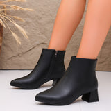 Helma | Schlichte Stiefelette mit Blockabsatz
