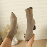 Emilie | Strumpfstiefelette mit Rippstruktur