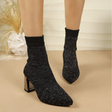 Emilie | Strumpfstiefelette mit Rippstruktur