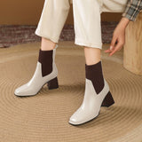 Ingeborg | Chunky Stiefelette mit Strick-Einsatz