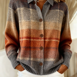 Edith | Cardigan à Carreaux Ombre d'Automne