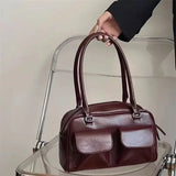 Vintage-Stroh Strandtasche mit veganem Leder