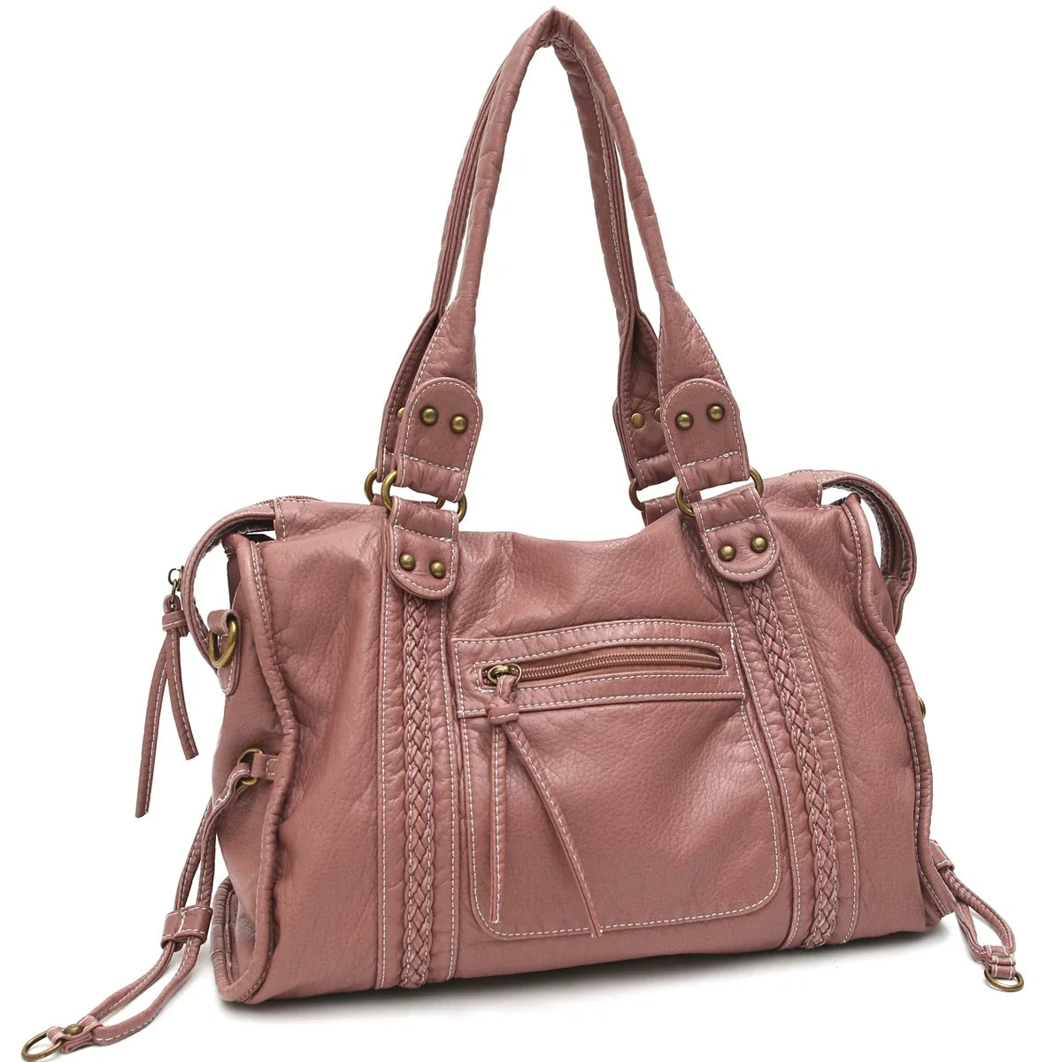 Vintage Vegan Schultertasche – Elegante Damen Crossbody Bag aus Eco-Leder