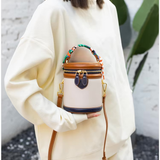Bucket Bag Damen Kunstleder – Zylinderform mit Schalgriff