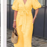 Martina | Elegantes Midi-Kleid mit V-Ausschnitt