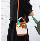 Bucket Bag Damen Kunstleder – Zylinderform mit Schalgriff