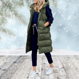Damen lange Weste mit Taschen
