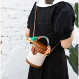 Bucket Bag Damen Kunstleder – Zylinderform mit Schalgriff