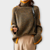 Brigitte | Grobstrick-Rollkragenpullover in Rostbraun