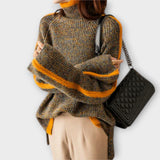 Brigitte | Grobstrick-Rollkragenpullover in Rostbraun