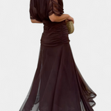 Nina | Langes Blumenkleid mit V-Ausschnitt
