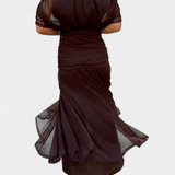 Nina | Langes Blumenkleid mit V-Ausschnitt