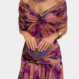 Nina | Langes Blumenkleid mit V-Ausschnitt