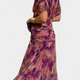 Nina | Langes Blumenkleid mit V-Ausschnitt