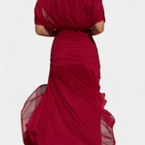 Nina | Langes Blumenkleid mit V-Ausschnitt