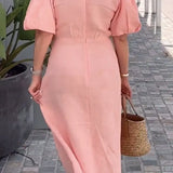 Martina | Elegantes Midi-Kleid mit V-Ausschnitt