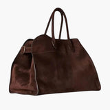 Große Damen Shopper Tasche – Strukturierte Schultertasche Wildleder/Leder