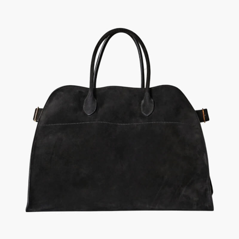 Große Damen Shopper Tasche – Strukturierte Schultertasche Wildleder/Leder