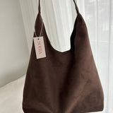 Elegante vegane Wildleder-Tasche – Geräumige Schulterhandtasche