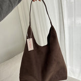 Elegante vegane Wildleder-Tasche – Geräumige Schulterhandtasche