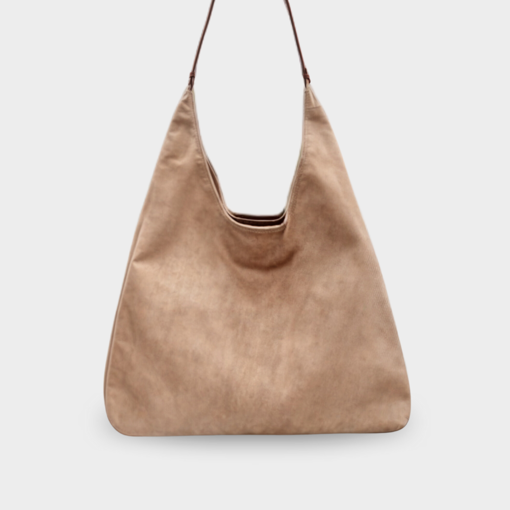 Wildleder Handtasche Damen – Umhängetasche mit Schnalle