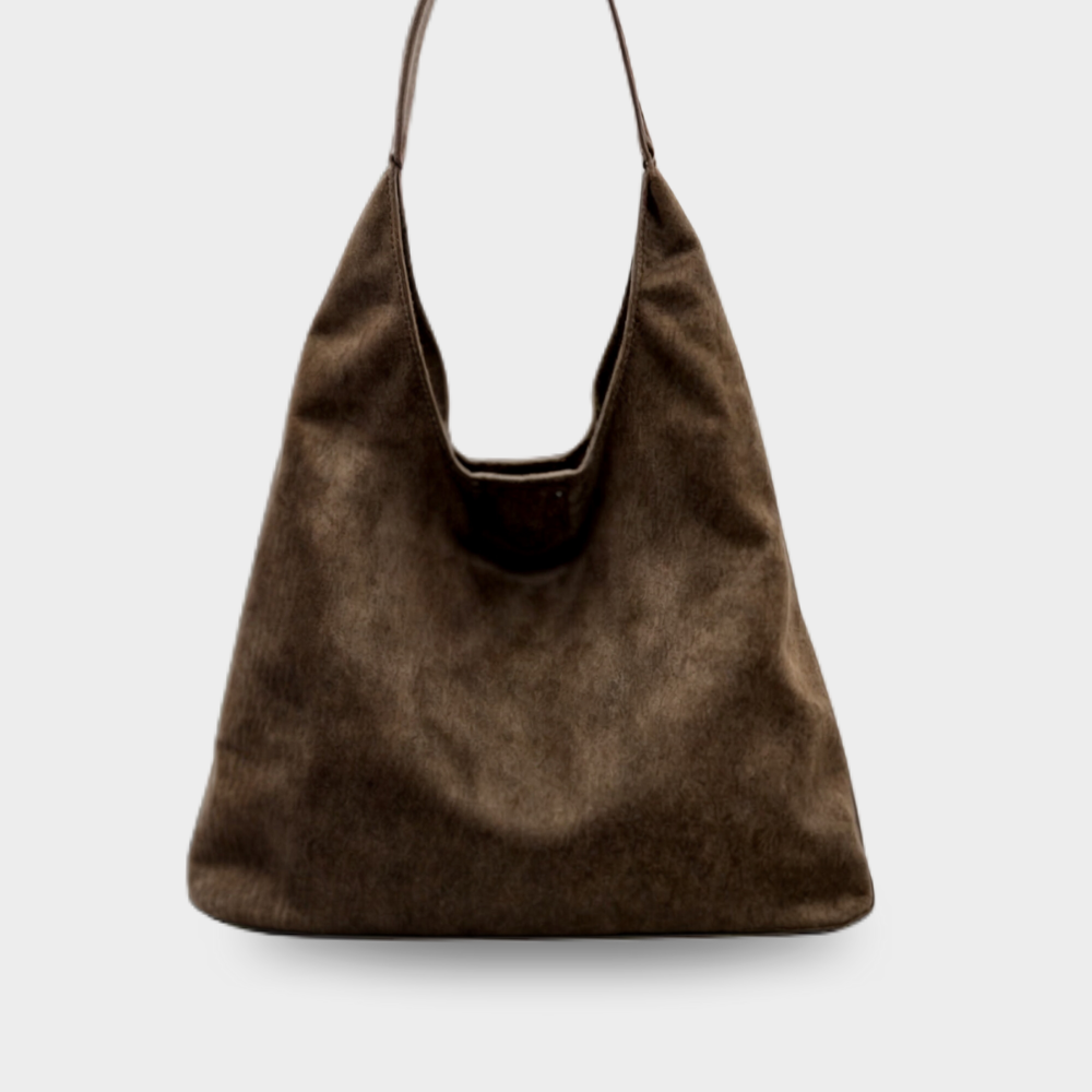 Wildleder Handtasche Damen – Umhängetasche mit Schnalle