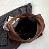 Wildleder Handtasche Damen – Umhängetasche mit Schnalle