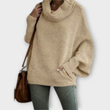 Ulrike | Grobstrick-Rollkragenpullover in Beige