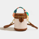 Bucket Bag Damen Kunstleder – Zylinderform mit Schalgriff