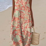 Erika | Fließendes Strandkleid mit Rückenschnürung