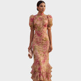 Rita | Chiffonkleid mit Blumendruck