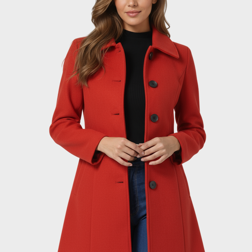 Josephine - Damen Winter-Trenchcoat mit einem Knopf