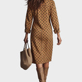 Midi-Kleid mit Punkten aus Kunstleder