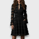 Stefanie | Durchsichtiges Midi-Kleid mit Fransen