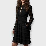 Stefanie | Durchsichtiges Midi-Kleid mit Fransen