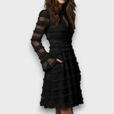Stefanie | Durchsichtiges Midi-Kleid mit Fransen
