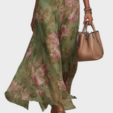 Cordula | Elegantes Maxi-Kleid mit Neckholder und Blumen