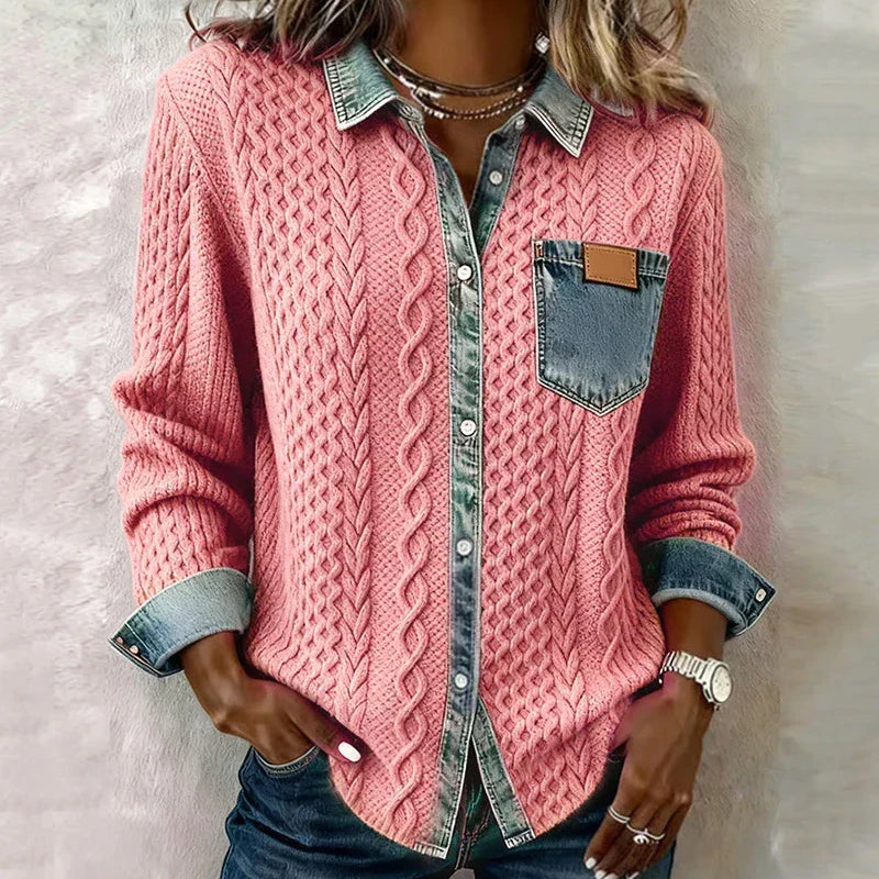 Fátima – Top mit Denim-Details