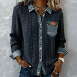 Fátima – Top mit Denim-Details
