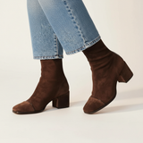 Wanda | Wildleder-Stiefelette mit Quadratzehe