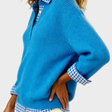 Viktoria - Bunter Pullover mit Patchwork-Karomuster