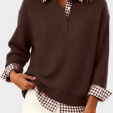 Viktoria - Bunter Pullover mit Patchwork-Karomuster