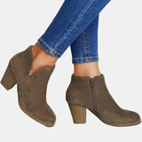 Selma | Stiefelette mit Blockabsatz in Beige
