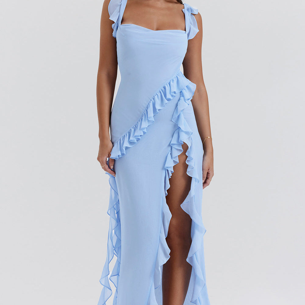 Verena | Kleid mit asymmetrischem Volant