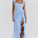 Verena | Kleid mit asymmetrischem Volant