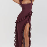 Verena | Kleid mit asymmetrischem Volant