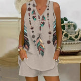 Christel | Boho-Lounge-Set mit Federmuster