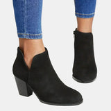 Selma | Stiefelette mit Blockabsatz in Beige
