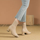 Christiane | Strick-Stiefelette mit eckiger Zehenform